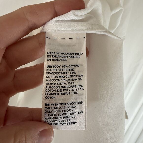 Chico's Button Down Shirt Women's Small 6 White Bell Sleeve 3/4 Sleeve Collared - Picture 7 of 10